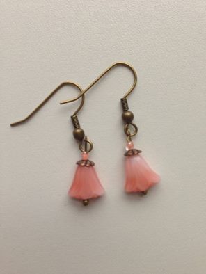 peach lily earrings