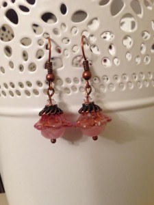 bell flower earrings pink