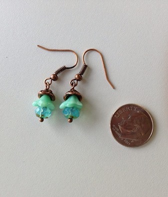 aqua earrings size