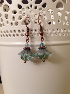 bell flower earrings aqua